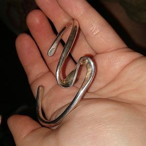 Vintage swirl modernist cuff bracelet sterling silver 925